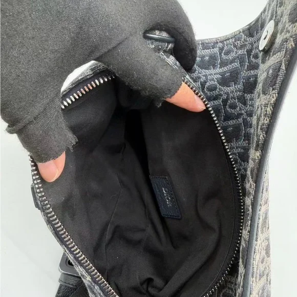 Dior Black and Gray Patterned Belt Bag - Picture 10 of 11